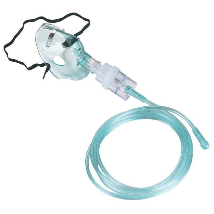 Maschera Aerosol con ampolla e tubo di due metri adulti e bambini-Kit aerosolterapia-Fiab