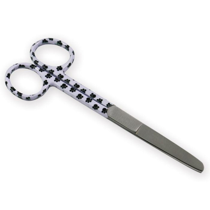 Forbici rette con punte alterne in acciaio inox 14 cm anelli fantasia orme Gima