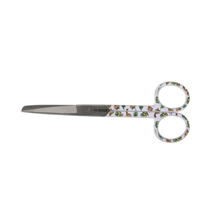 Forbici rette con punte alterne in acciaio inox 14 cm anelli fantasia bruco Gima