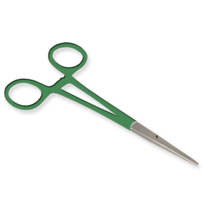 Pinza emostatica retta in acciaio inox anelli verdi 16 cm Gima