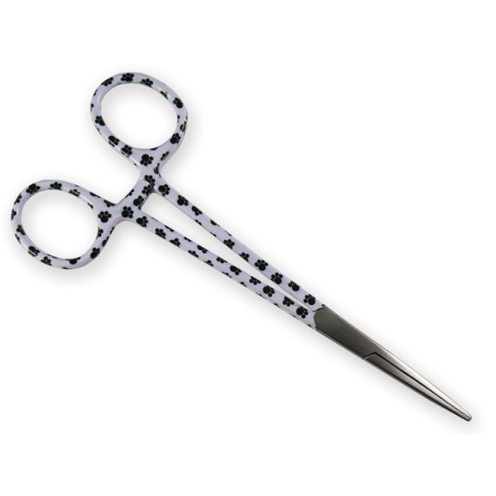 Pinza emostatica retta in acciaio inox anelli fantasia orme 16 cm Gima