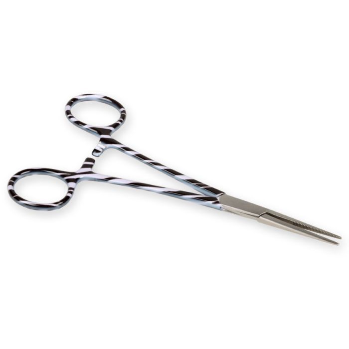 Pinza emostatica retta in acciaio inox anelli fantasia zebra 16 cm Gima