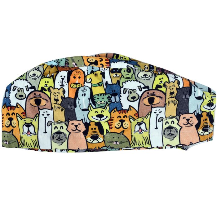 Cappellino chirurgico sala operatoria fantasia cani taglia M Gima