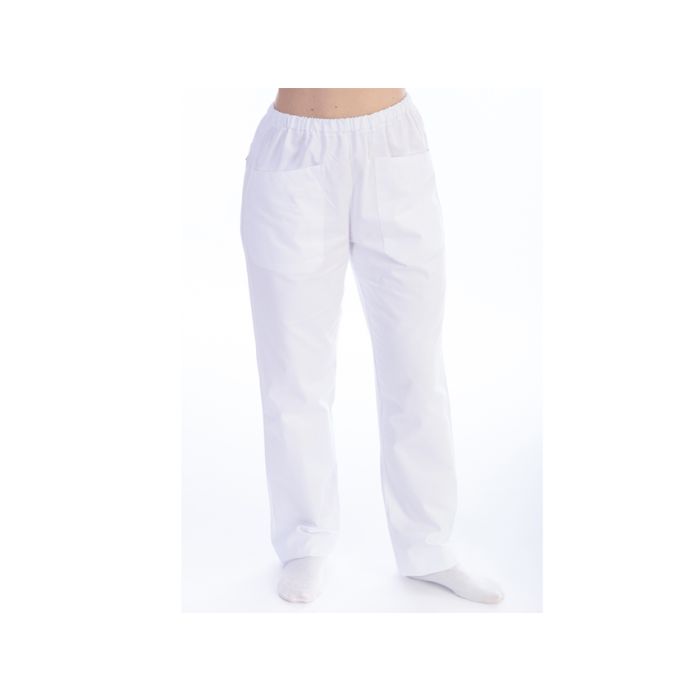 Pantaloni infermiere bianchi unisex cotone/poliestere taglia L Gima 