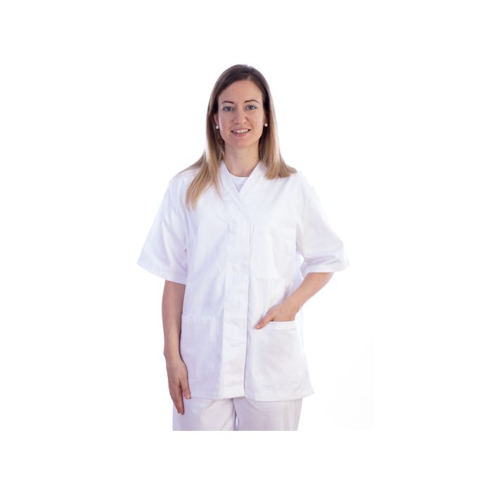 Casacca con bottoni bianca in cotone/poliestere donna taglia L Gima