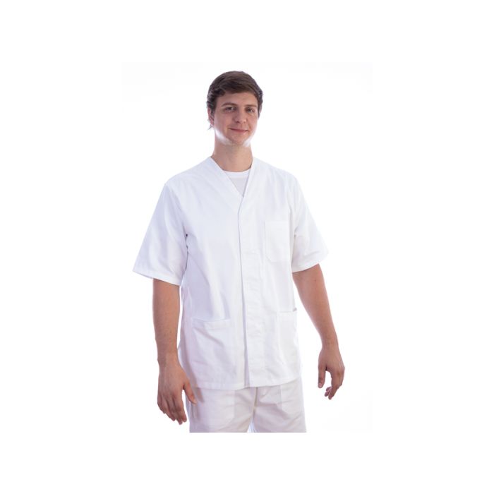 Casacca con bottoni bianca in cotone/poliestere unisex taglia L Gima