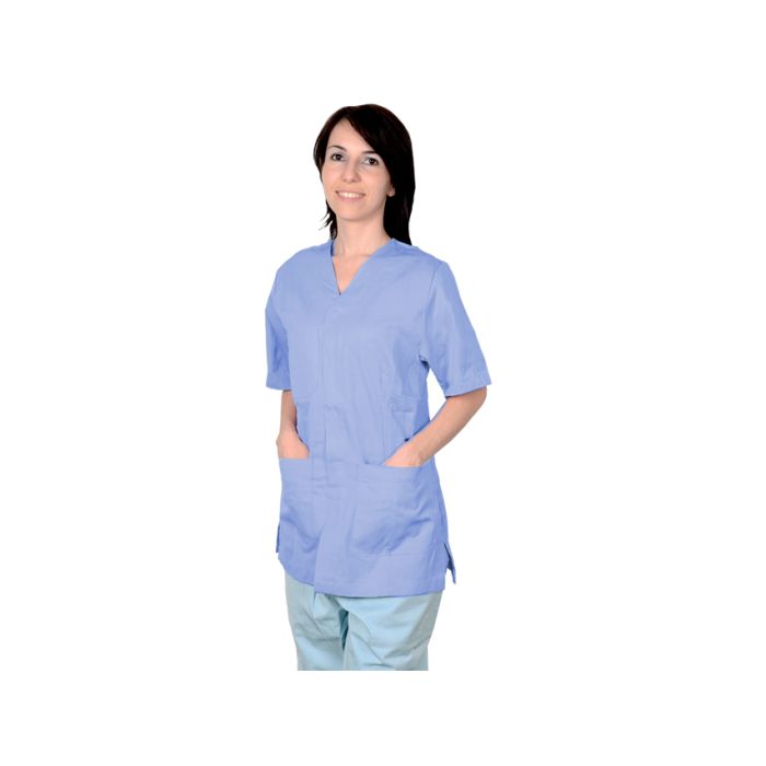 Casacca con bottoni azzurra in cotone/poliestere unisex taglia S Gima