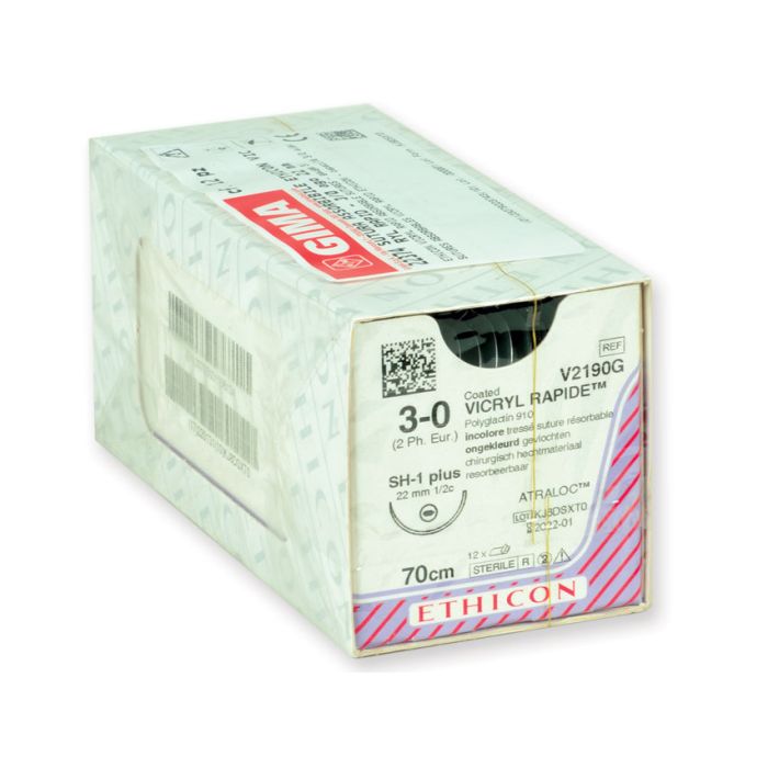 Sutura assorbibile Ethicon Vicryl Rapid 3/0 22 mm 12 pezzi