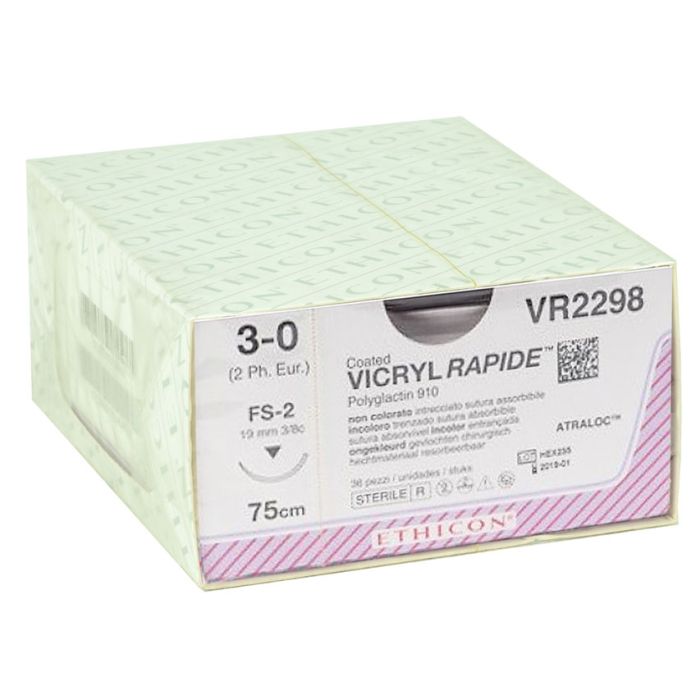 SUTURA ASSORBIBILE ETHICON VICRYL RAPID - 3/0 ago 19 mm conf. 36 pezzi