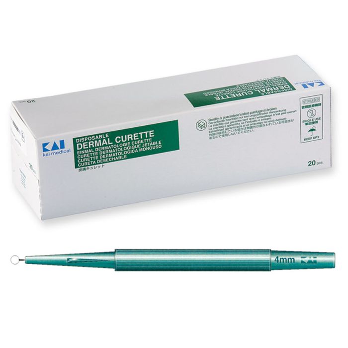 Curette dermatologiche Kai monouso diametro 4 mm conf. 20 pezzi