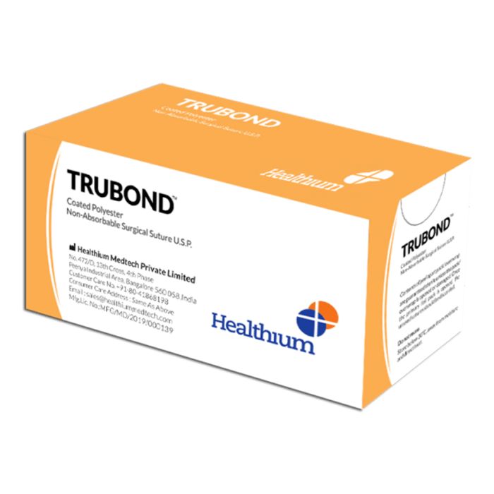 Sutura non ass. Trubond calibro 3/0, curva 1/2, ago 25 mm, lung. 90 cm, verde, conf. 12 pezzi  