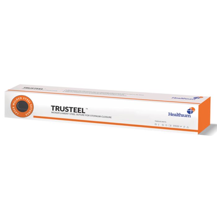 Sutura non ass. Trusteel calibro 6, curva 1/2, ago 48 mm, lung. 75 cm, naturale, conf. 24 pezzi