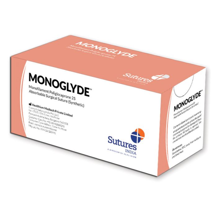 Sutura ass. Monoglyde calibro 0, curva 1/2, ago 30 mm, lung. 70 cm, incolore, conf. 12 pezzi