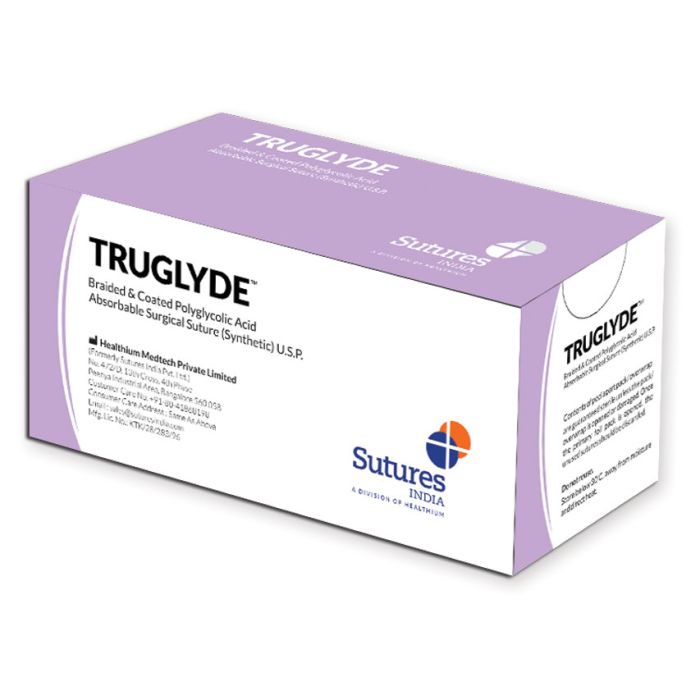 SUTURA ASSORBIBILE TRUGLYDE calibro 3/0, curva 3/8, ago 19 mm - 70 cm - viola conf. 12 pezzi