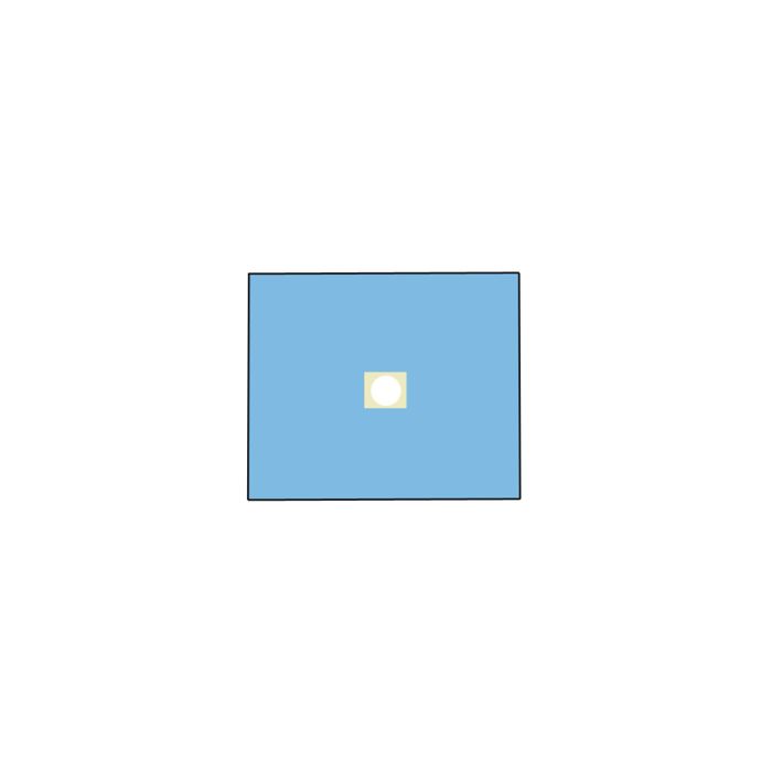 Telo chirurgico in TNT, 75 x 90 cm, azzurro, con foro diametro 10 cm, conf.75 pezzi