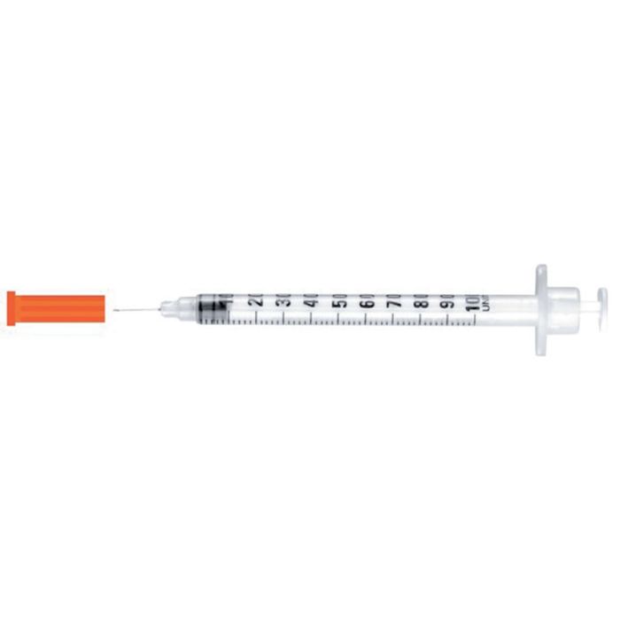 Siringa per insulina 0,5 ml con ago fisso 30G 0,3 x 8 mm spazio nullo sterile confezione da 100 pezzi Rays INSU/LIGHT