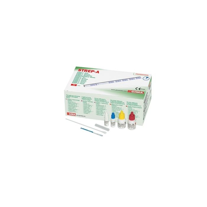 Test rapido Strep-A streptococco di gruppo A a strisce confezione da 25 pezzi Gima