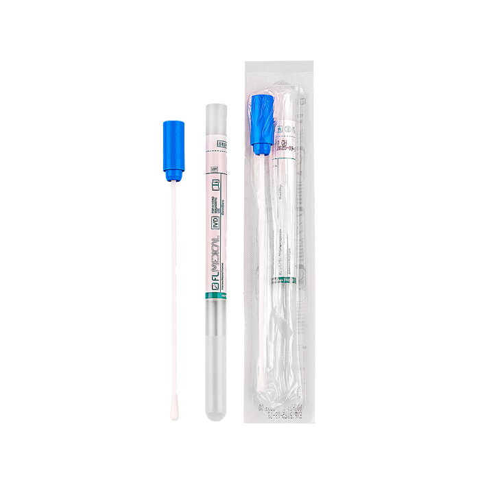 Tamponi Amies in provetta PP 12 x 150 mm asta in plastica punta in rayon 100 pezzi FL Medical