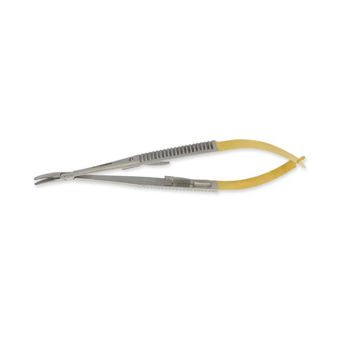 PORTA AGHI CASTROVIEJO IN TUGSTENO CURVO 14 cm punte lisce Gima