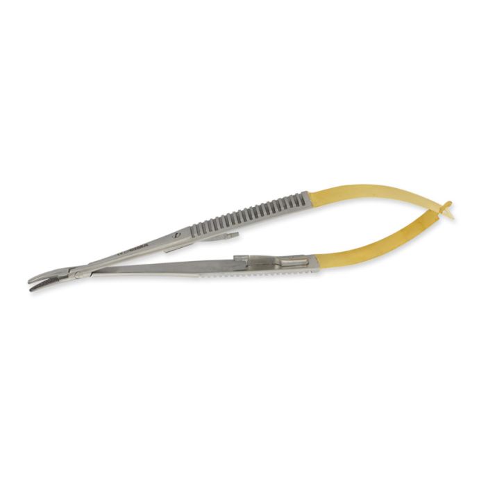 PORTA AGHI CASTROVIEJO IN TUGSTENO CURVO - 14 cm - punte zigrinate Gima