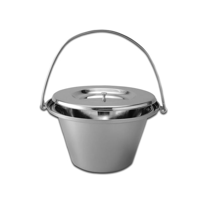 CATINO PER COMODE IN ACCIAIO INOX con coperchio 5 litri 
