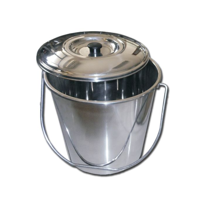 CESTINO ACCIAIO INOX PER STRUMENTI con coperchio 12 litri 