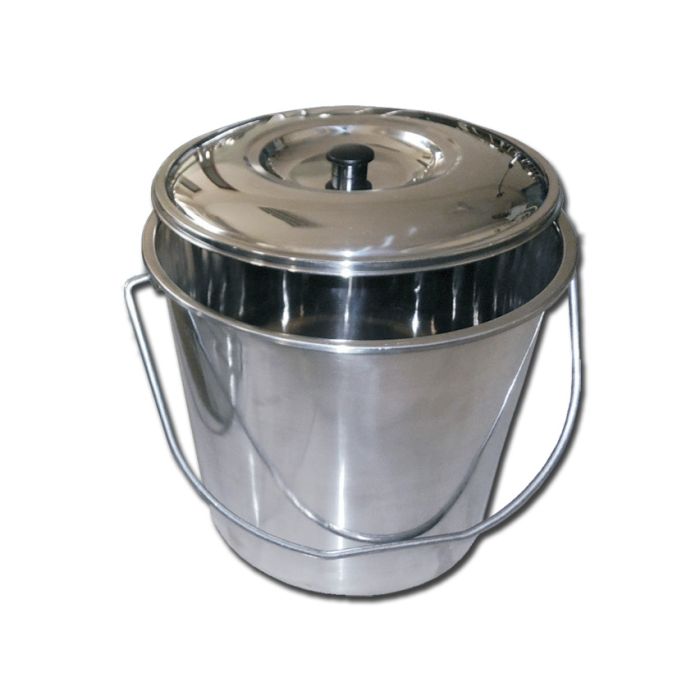 CESTINO ACCIAIO INOX PER STRUMENTI con coperchio 15 litri 