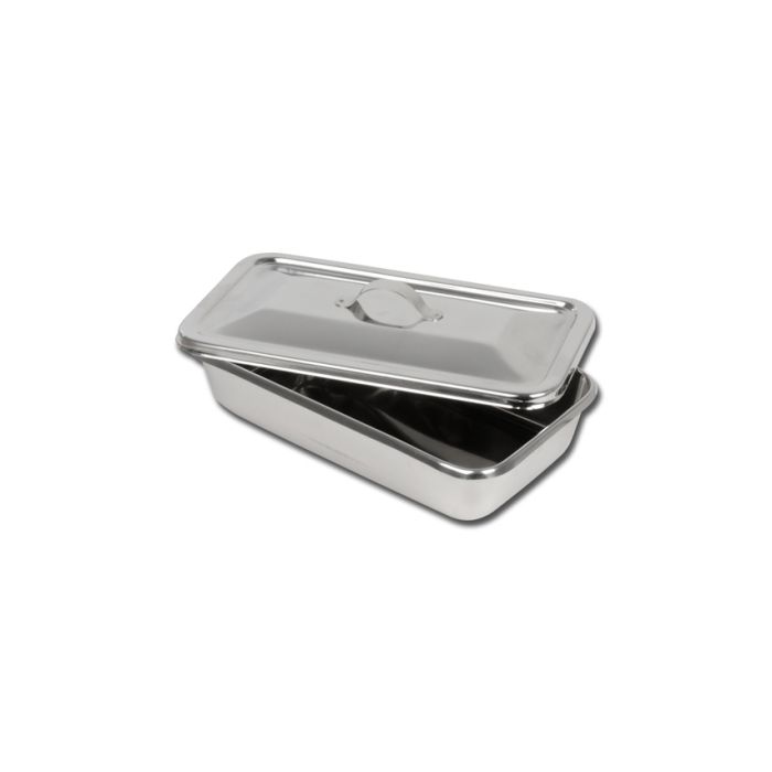 VASSOIO CON COPERCHIO IN ACCIAIO INOX 223x126x45 mm 