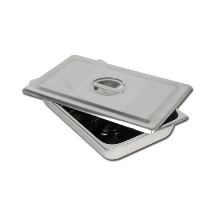 VASSOIO CON COPERCHIO IN ACCIAIO INOX 306x196x50 mm 
