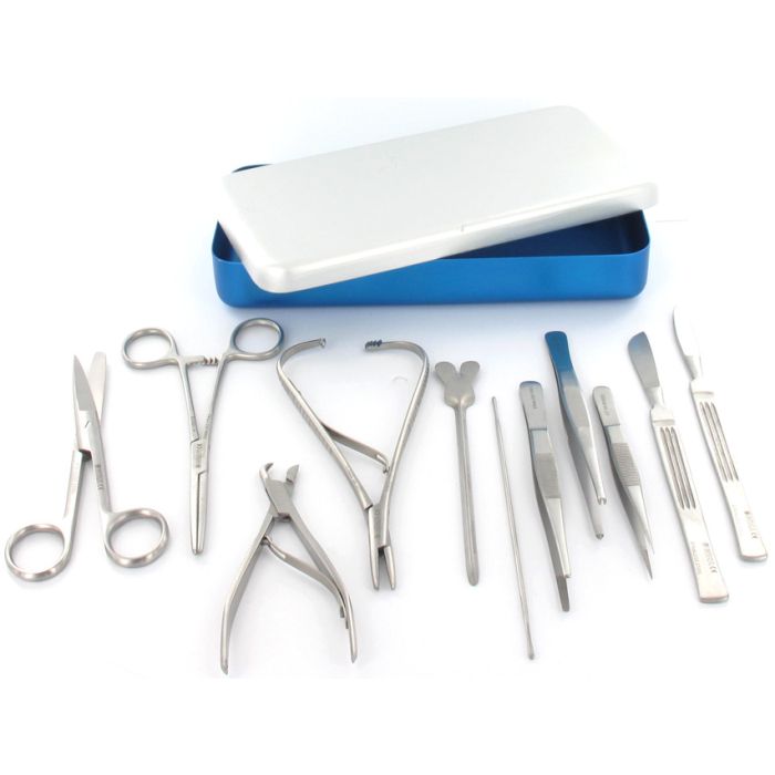 TROUSSE FERRI SUPREMA contenitore in  alluminio kit composto da 11 ferri 