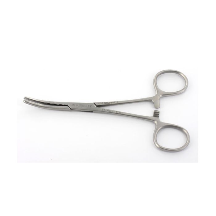 PINZA CHIRURGICA KLEMMER curva in acciaio inox misura 14 cm 