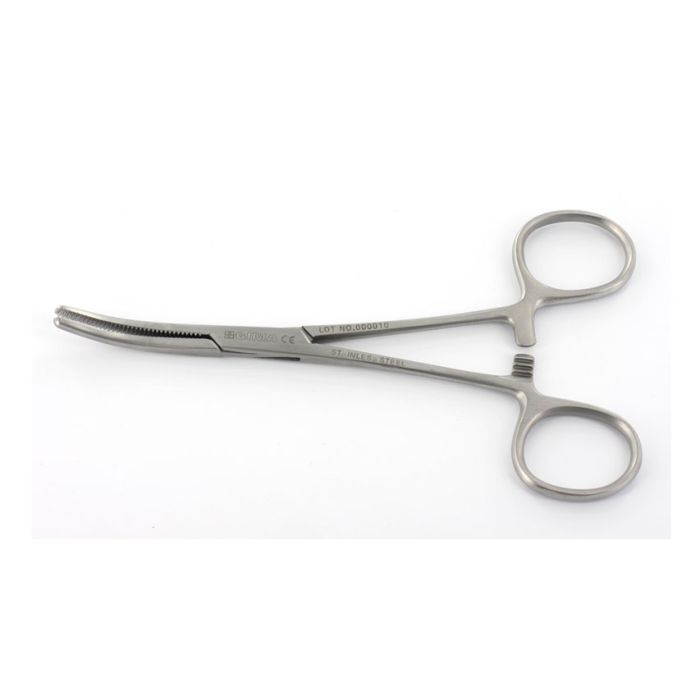 PINZA CHIRURGICA KLEMMER curva in acciaio inox misura 16 cm 