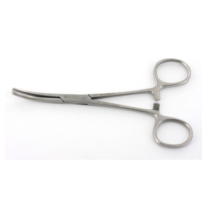 PINZA CHIRURGICA KLEMMER curva in acciaio inox misura 18 cm 