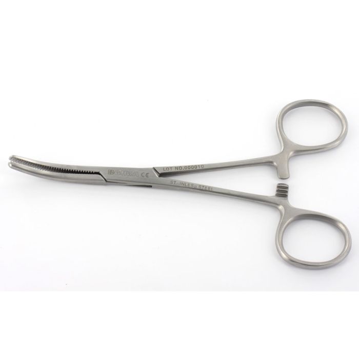 PINZA CHIRURGICA KLEMMER curva in acciaio inox misura 20 cm 