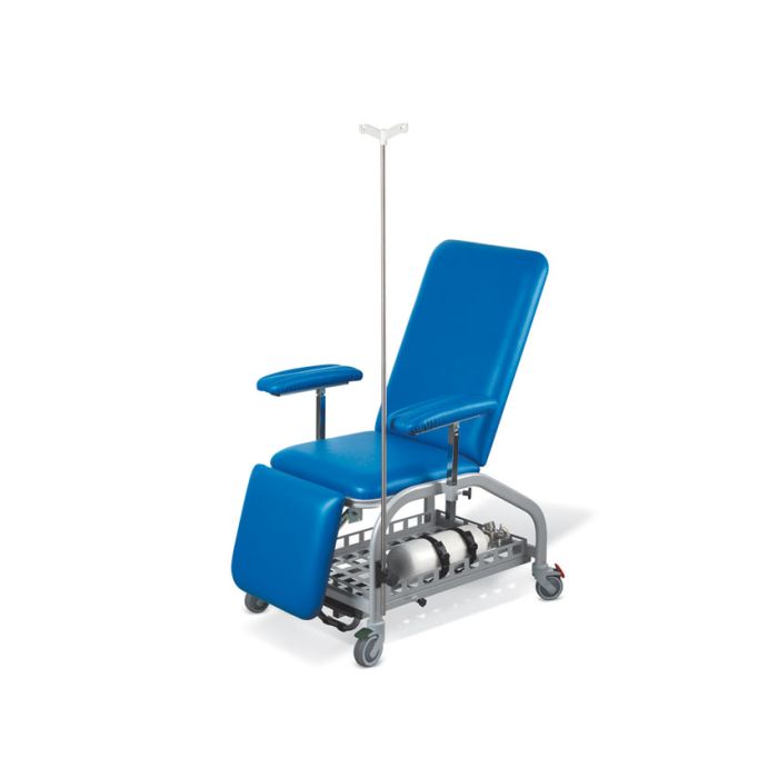 POLTRONA PER DONATORI E PER PRELIEVO DI SANGUE con ruote colore blu 