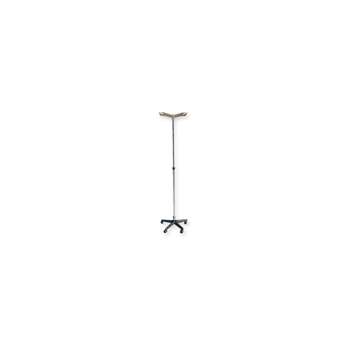 Asta portaflebo con rotelle in alluminio con 2 ganci-Gima