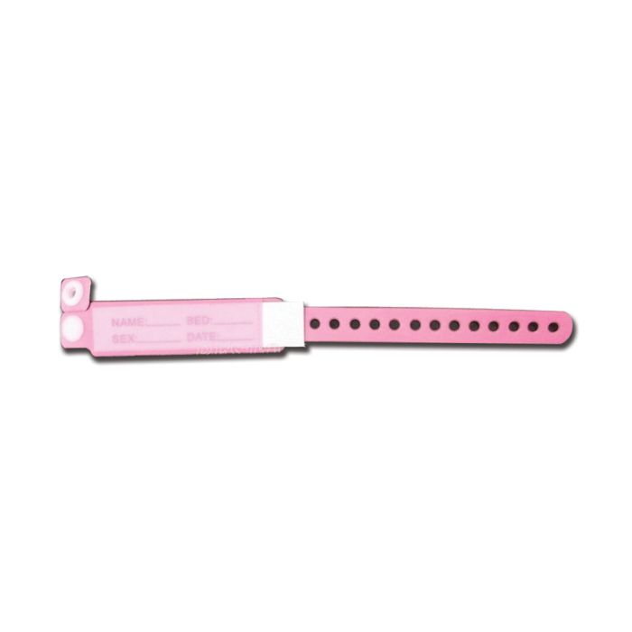 Braccialetto identificativo rosa neonata conf. 100 pz -Gima