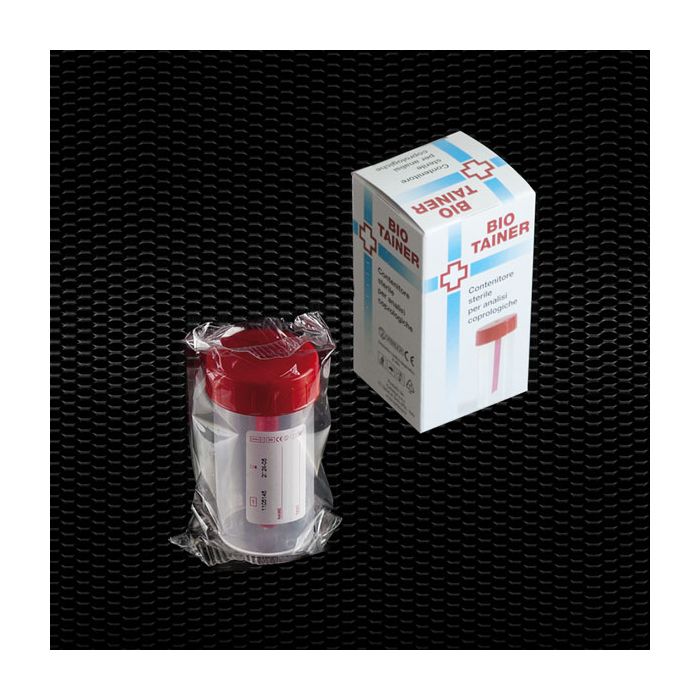Contenitori per feci 60 ml in PP graduati con tappo a vite confezione da 196 pezzi Bio-Trainer Syntesys