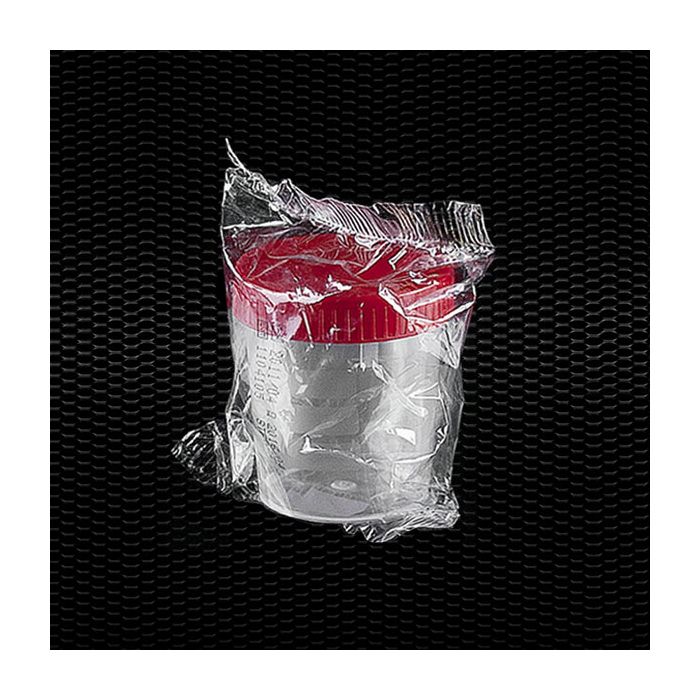 Contenitori per urine 120 ml asettici in PP tappo a vite rosso confezione da 250 pezzi Syntesys