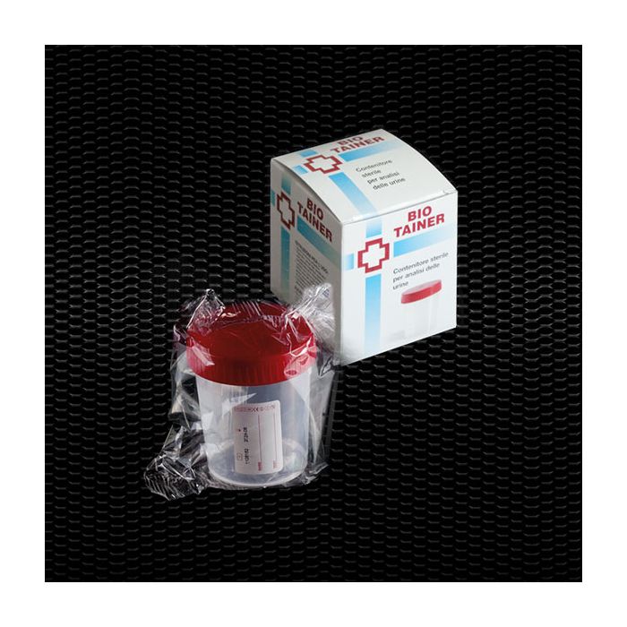 Contenitori per urine 120 ml in PP con tappo a vite confezione da 100 pezzi Bio-tainer Syntesys