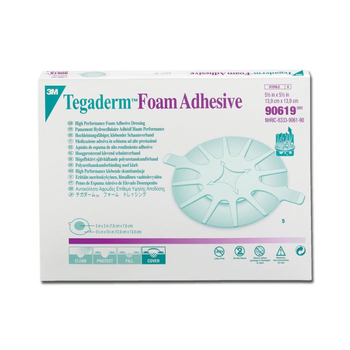 3M TEGADERM FOAM Medicazione sterile in schiuma di poliuretano non adesiva 14 x 14 cm conf. 5 pezzi