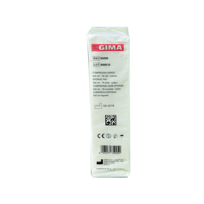 Compresse Garza Cotone non sterile 5x5 cm Conf. 10 pacchi da 100 Pz