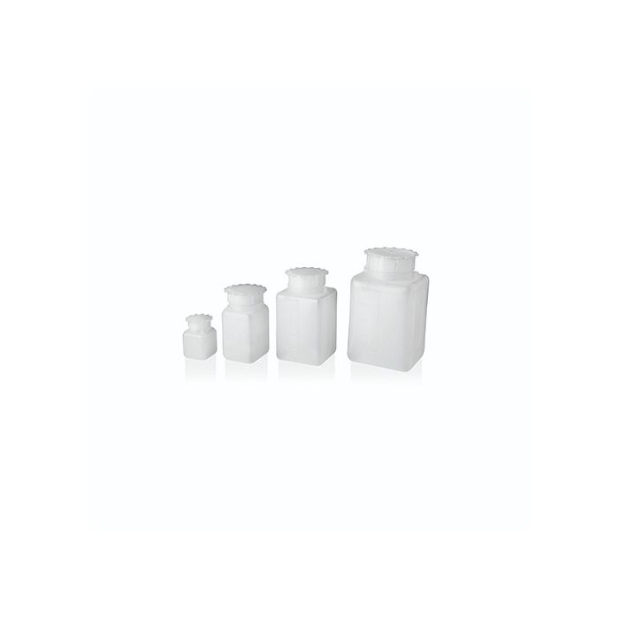 Bottiglia rettangolare graduata in HDPE 1000 ml 80 x 103 x 176 mm con sottotappo Nuova Aptaca