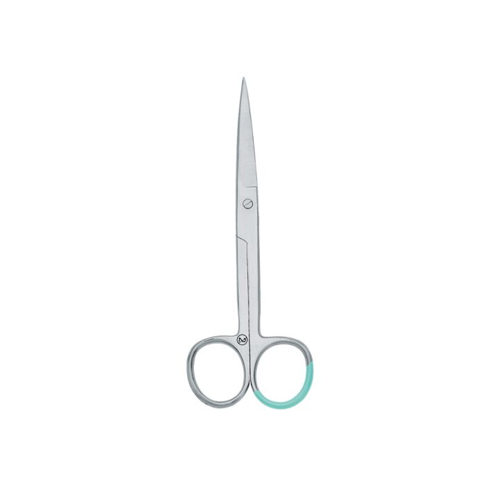 FORBICI CHIRURGICHE MONOUSO IN ACCIAIO INOX STERILI punte acute rette 13 cm conf. 25 pezzi