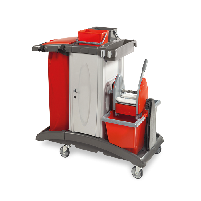 VDM MXTOP301 STANDARD carrello pulizia pavimenti con reggisacco in plastica chiuso con strizzatore per frangia