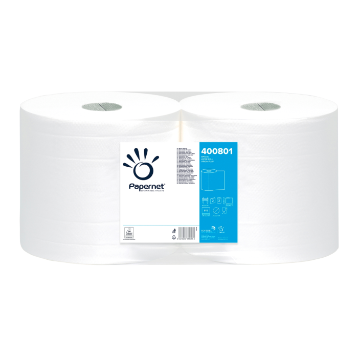 Bobina industriale carta 2 veli 293 m 815 strappi confezione da 2 rotoli Papernet Special