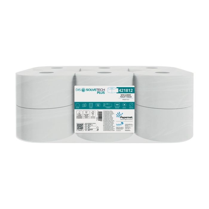 Carta Igienica Mini Jumbo a rapida dissolvenza 12 rotoli Papernet Dissolve Tech Plus