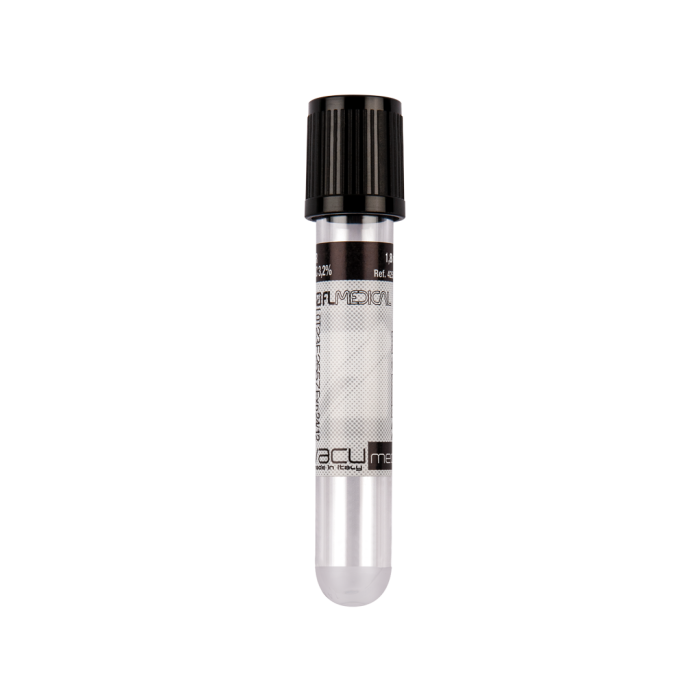 Provette sodio citrato 3,2% per VES 13 x 75 mm 1,8 ml tappo nero 100 pezzi FL Medical Vacumed