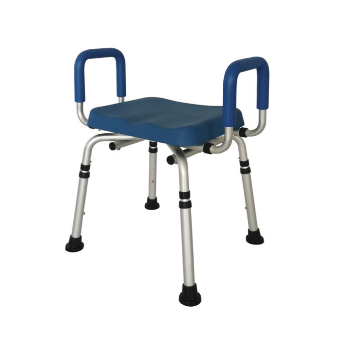 SGABELLO DA DOCCIA CON SEDUTA PU con braccioli portata 136 kg