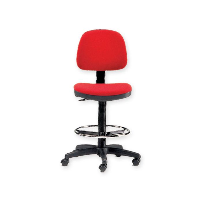 SGABELLO con schienale ed anello rosso 